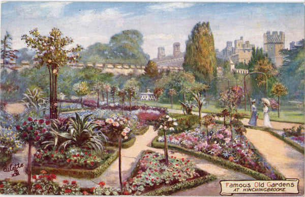 Famous Old Gardens Hinchingbrooke Vintage Tuck's Oilette Botanical Postcard 1910s (unused) - Vintage Postcard Boutique