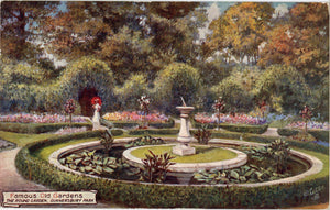 Famous Old Gardens Round Garden Vintage Tuck's Oilette Botanical Postcard 1910s (unused) - Vintage Postcard Boutique