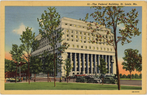 St. Louis Missouri Federal Building Vintage Postcard 1945