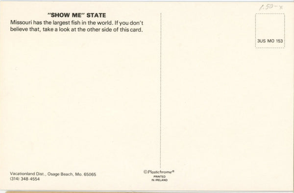 Fish on Flatbed Truck Exaggeration Missouri Vintage Postcard (unposted)
