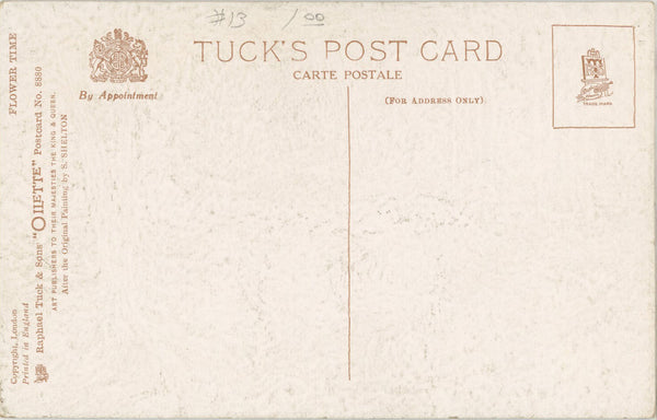 Tuck's Oilette Flower Time Botanical Vintage Embossed Postcard 1910s (unused) - Vintage Postcard Boutique