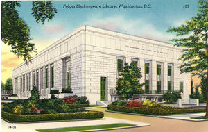 Washington D.C. Folger Shakespeare Library Vintage Postcard (unused)