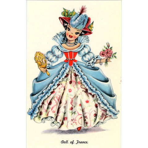 Doll of France Vintage Postcard - Dolls of Many Lands Series (unused)