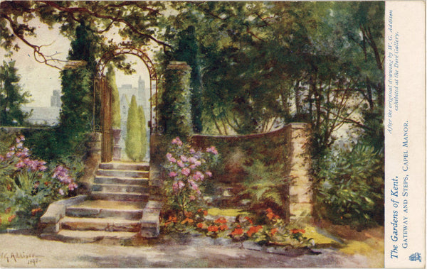 Tuck's Oilette Gardens of Kent Capel Manor Botanical Vintage Postcard 1910s (unused) - Vintage Postcard Boutique