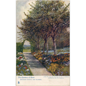 Gardens of Kent Spring & Summer Vintage Tuck's Oilette Botanical Postcard 1910s (unused) - Vintage Postcard Boutique
