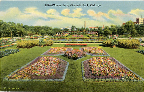 Garfield Park Sunken Garden Chicago Illinois Vintage Postcard (unused)