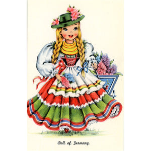 Doll of Germany Vintage Postcard - Dolls of Many Lands Series (unused)