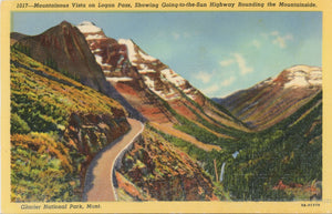 Glacier National Park Montana Logan Pass Vintage Postcard (unposted) - Vintage Postcard Boutique