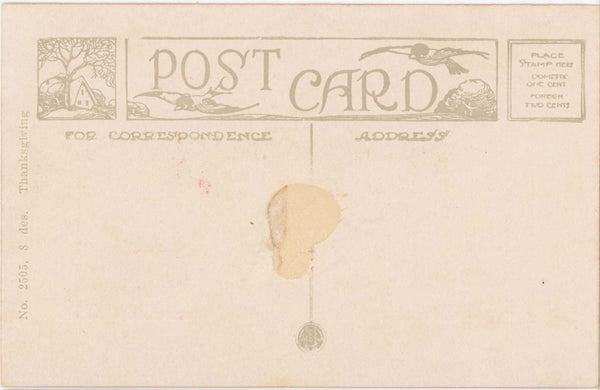 Good Wishes for Thanksgiving Turkey Vintage Postcard c. 1910 (unposted)