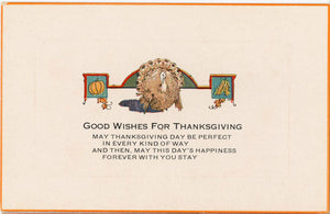 Good Wishes for Thanksgiving Turkey Vintage Postcard c. 1910 (unposted) - Vintage Postcard Boutique