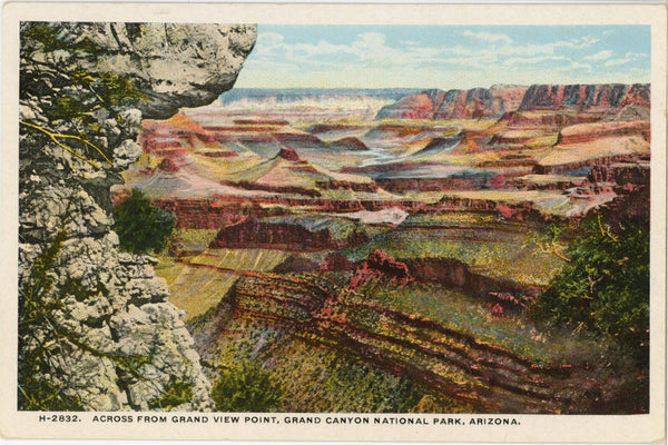 Grand Canyon National Park Arizona from Grand View Pt Vintage Postcard FRED HARVEY (unposted)