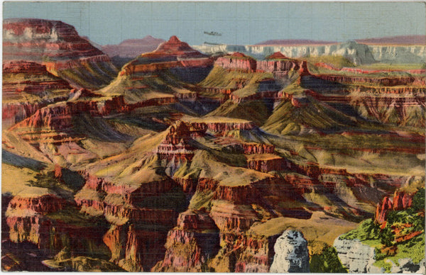 Grand Canyon National Park from Moran Point Vintage Arizona Postcard 1944