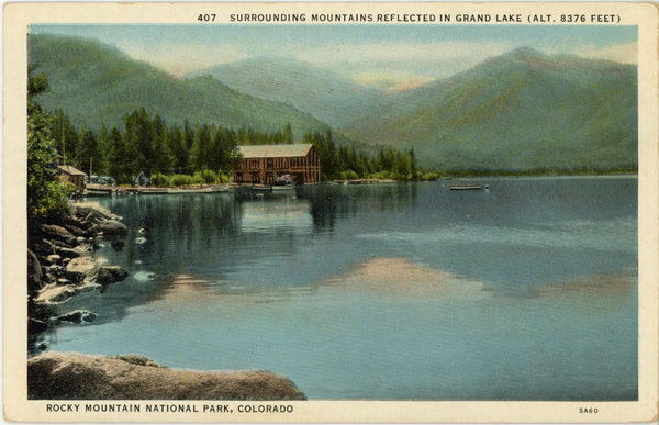 Grand Lake Rocky Mountain National Park Vintage Postcard c 1920s (unposted)