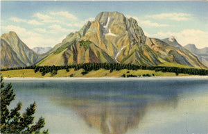Grand Teton National Park Mt Moran Reflected in Jackson Lake Wyoming Vintage Postcard (unused) - Vintage Postcard Boutique