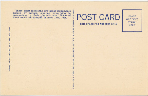 Great White Throne Zion National Park Vintage Utah Postcard (unposted)