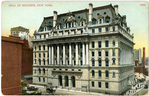 New York City Hall of Records Chamber Street NYC Vintage Postcard 1910s (unused)