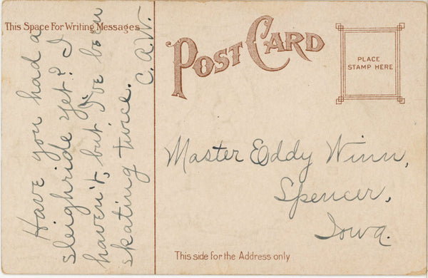 Thanksgiving Turkey Farm Scene Feather Border Vintage Embossed Postcard c. 1910s