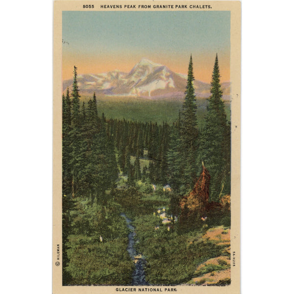Heavens Peak Glacier National Park Montana Vintage Postcard (unposted)