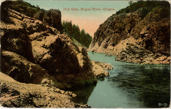 Hell Gate Rogue River Vintage Oregon Postcard c. 1910