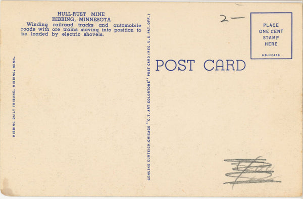 Hibbing Minnesota Hull-Rust Mine Vintage Postcard c. 1940s (unposted)