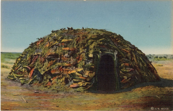Navajo Hogan Native American Vintage Postcard 1960