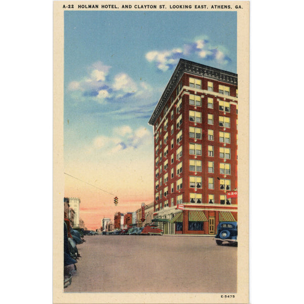 Holman Hotel Clayton Street Athens Georgia Vintage Postcard (unused)