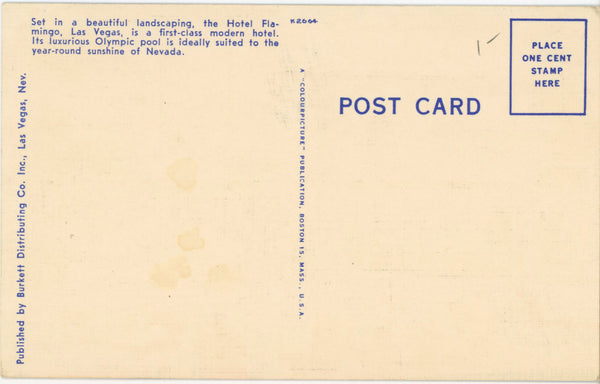 Hotel Flamingo Swimming Pool Las Vegas Nevada Vintage Postcard (unposted)