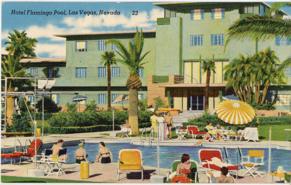 Hotel Flamingo Swimming Pool Las Vegas Nevada Vintage Postcard (unposted)