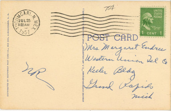 Indian vs Oil Poem Vintage Native American Postcard 1951