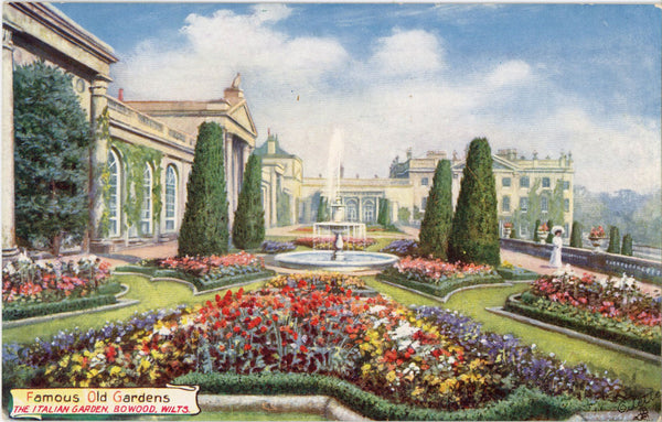 Vintage Tuck's Oilette Botanical Postcard Famous Old Gardens Italian 1910s (unused)