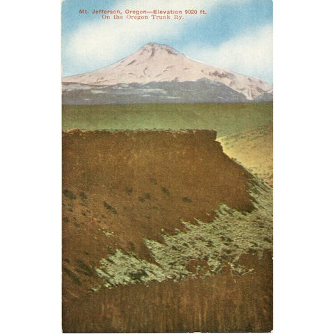 Mount Jefferson Oregon on Oregon Trunk Railway Vintage Postcard (unused)