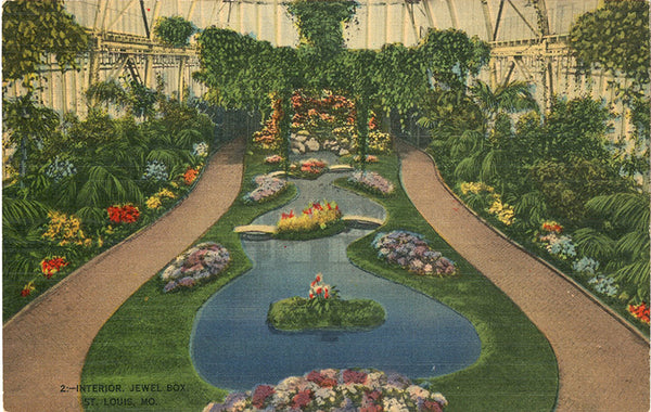 Forest Park Jewel Box Interior St. Louis Missouri Vintage Postcard (unused) - Vintage Postcard Boutique