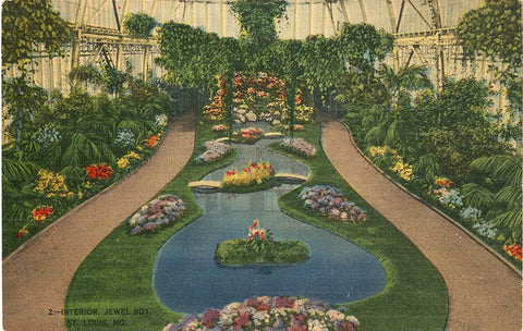 Forest Park Jewel Box Interior St. Louis Missouri Vintage Postcard (unused)
