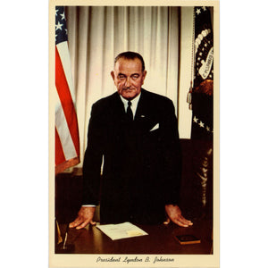 President Lyndon B. Johnson LBJ Portrait Vintage Postcard (unused) - Vintage Postcard Boutique