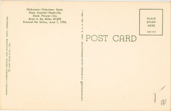 Kenton Tennessee Volunteer State Large Letter Vintage Postcard (unposted)