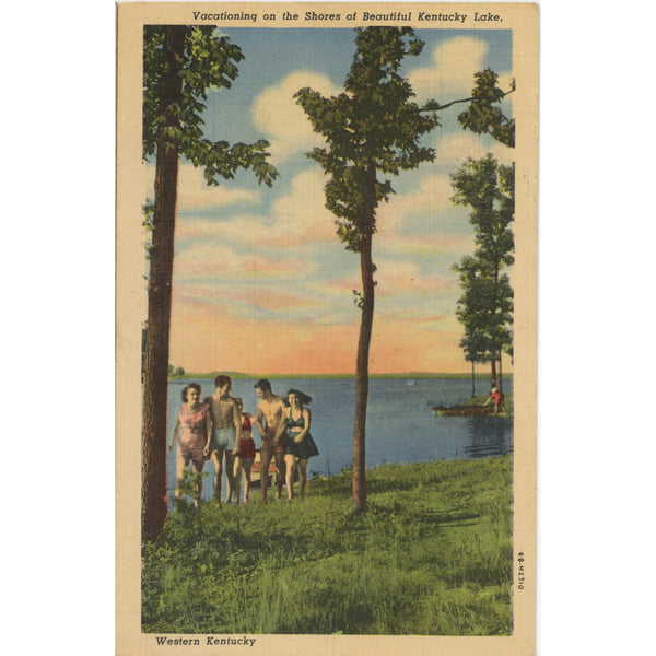Kentucky Lake Vacationers Boating Vintage Postcard 1948