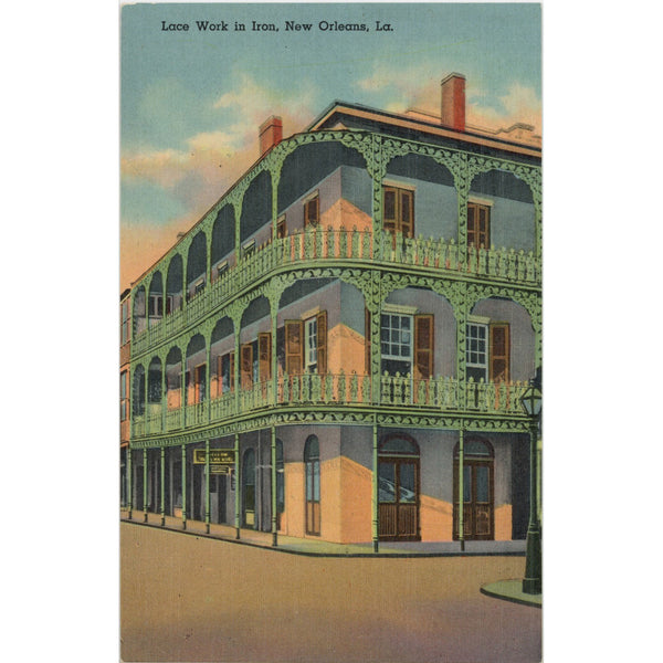 New Orleans Lacework in Iron French Quarter Louisiana Vintage Postcard (unused)