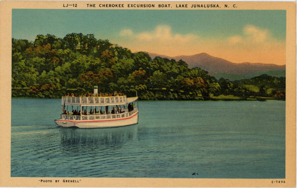 Cherokee Excursion Boat Lake Junaluska North Carolina Vintage Postcard (unused)