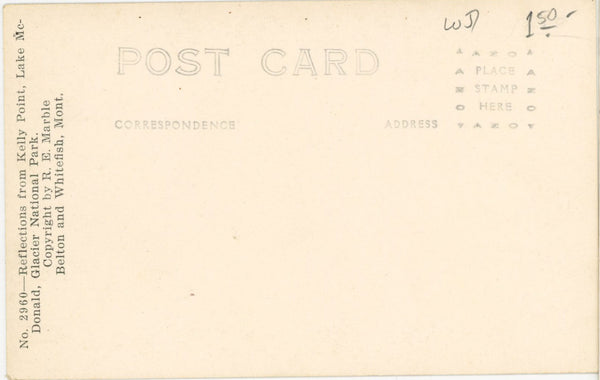 Lake McDonald Kelly Point Glacier National Park Montana Vintage RPPC Postcard (unposted)
