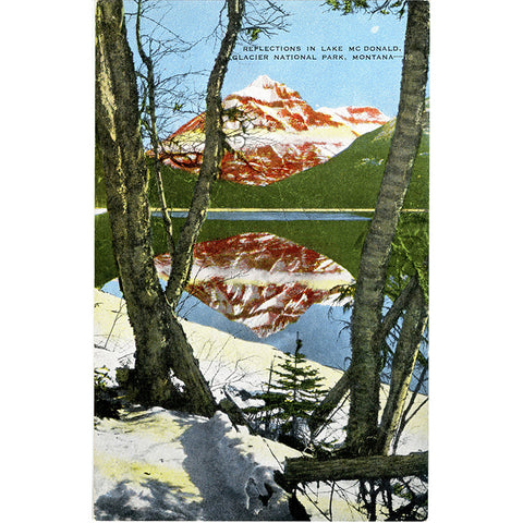 Glacier National Park Montana Lake McDonald Reflections Vintage Postcard (unused)