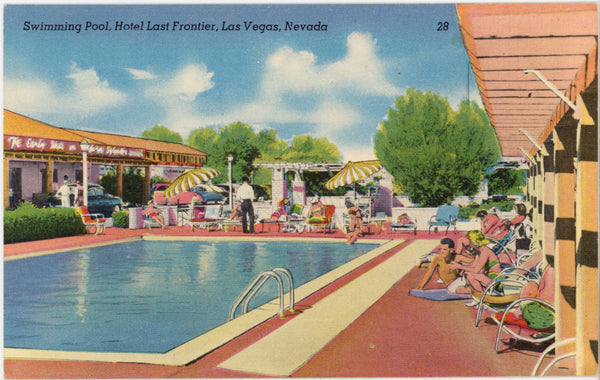 Hotel Last Frontier Swimming Pool Las Vegas Nevada Vintage Postcard (unposted)