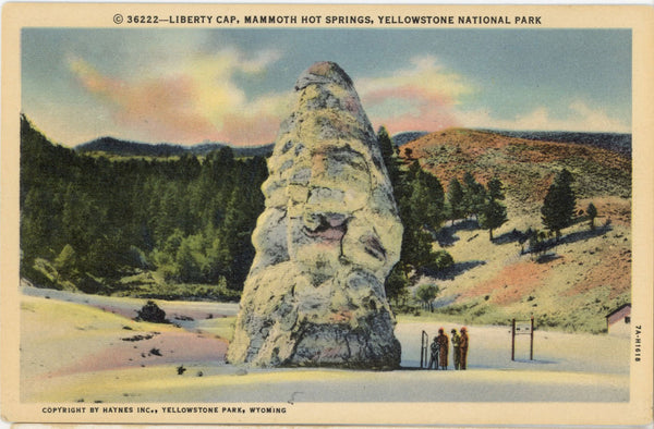 Liberty Cap Yellowstone National Park Wyoming Vintage Postcard (unposted)