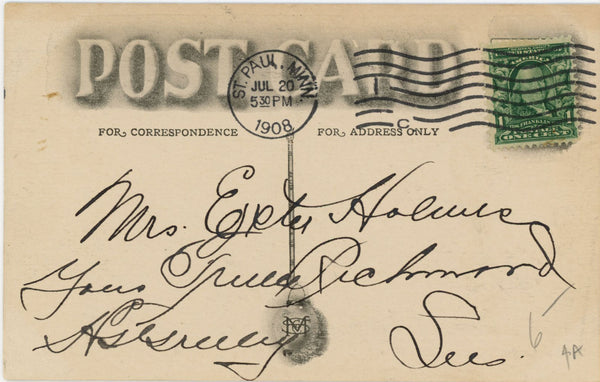 Lumber Camp Northern Minnesota Vintage Postcard 1908