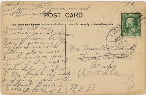 Here's Where I Make A Touch Vintage Comic Dog Postcard ROTH & LANGLEY 1911
