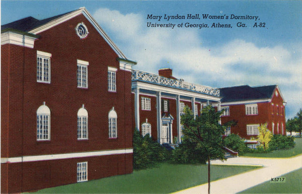 University of Georgia Mary Lyndon Hall Athens Georgia Vintage Postcard (unused)