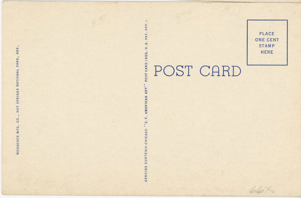 Men's Bathing Dept. Hot Springs National Park Arkansas Vintage Postcard 1930s
