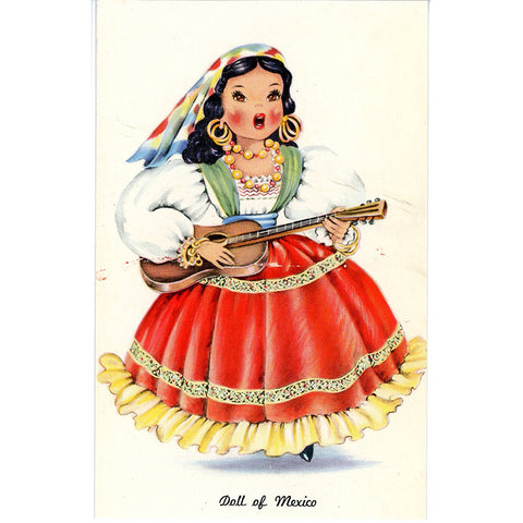 Doll of Mexico Vintage Postcard - Dolls of Many Lands Series (unused)
