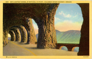 Mitchell's Point Tunnel Columbia River Highway Oregon Vintage Postcard (unused)