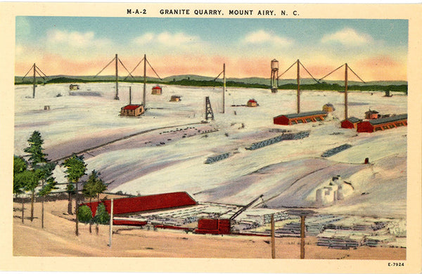 Mount Airy North Carolina Granite Quarry Vintage Postcard (unused)