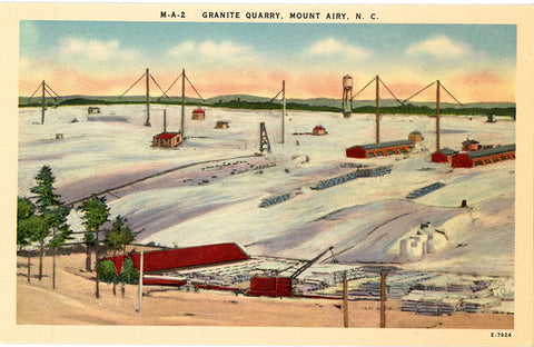 Mount Airy North Carolina Granite Quarry Vintage Postcard (unused)